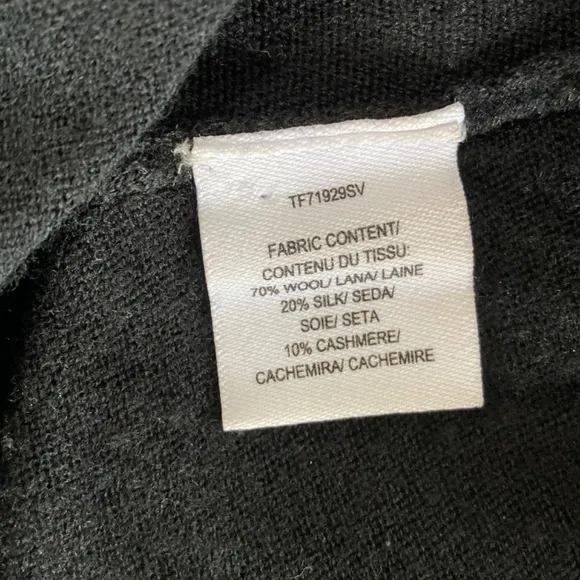 Derek Lam 10 Crosby Ventura V Neck Wool Cashmere Silk Blend Black Sweater XS