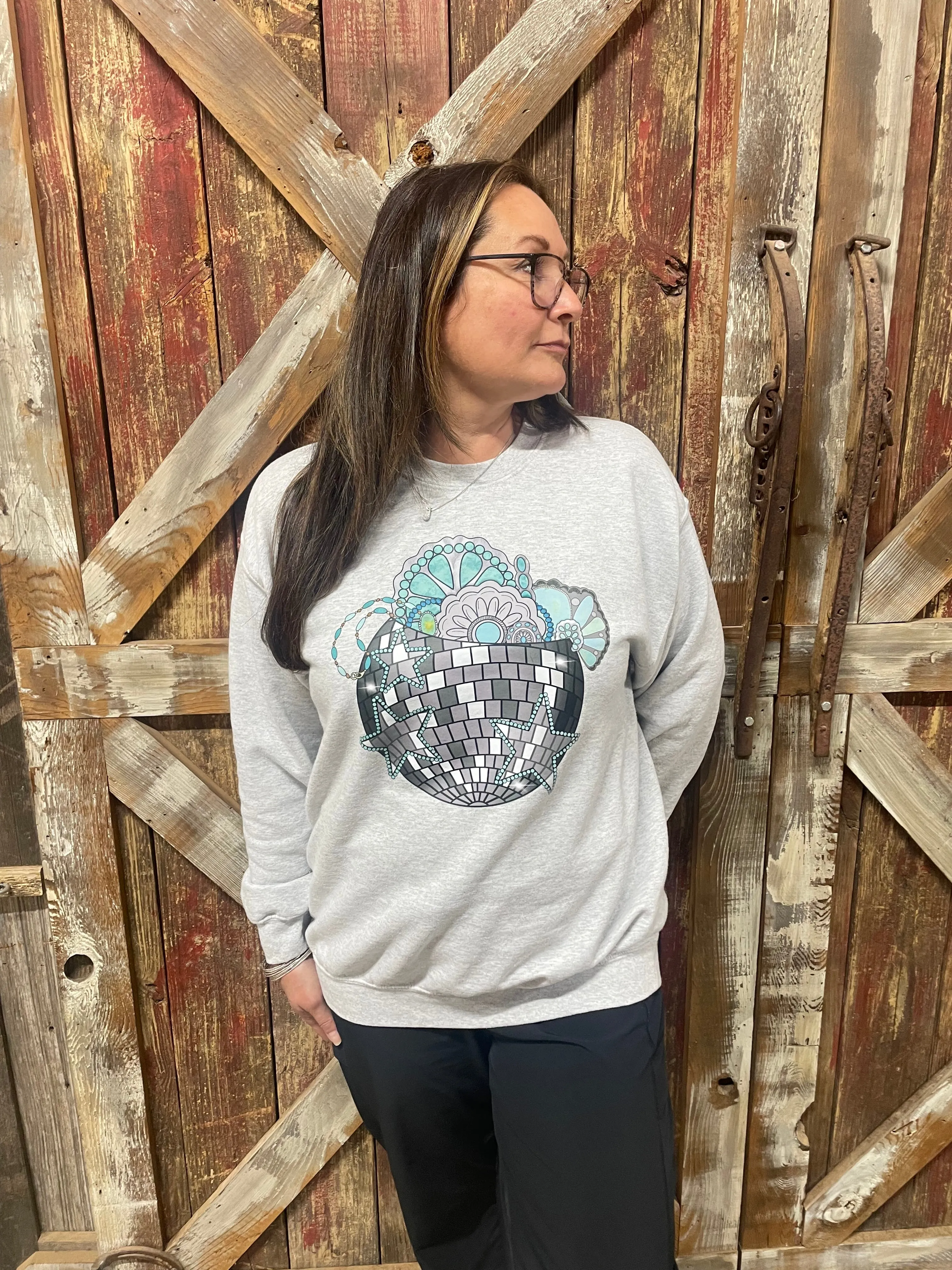 DISCO TURQUOISE SWEATSHIRT