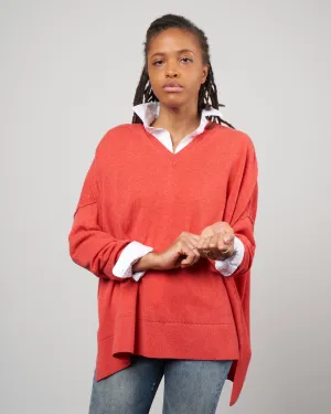 dropped shoulder v neck sweater - spark