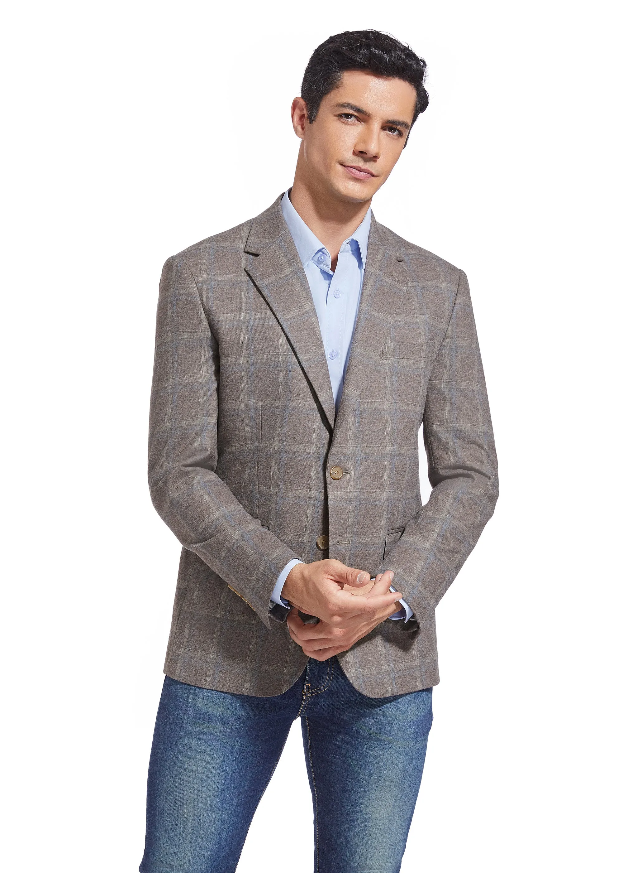 DUCHAMP MODERN WINDOWPANE KNIT SPORTCOAT