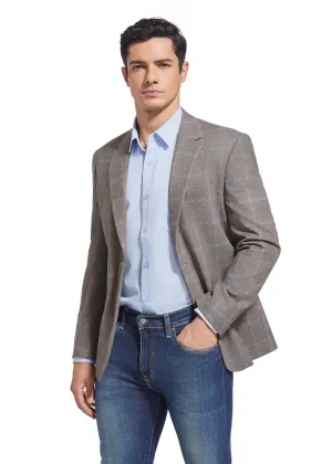 DUCHAMP MODERN WINDOWPANE KNIT SPORTCOAT