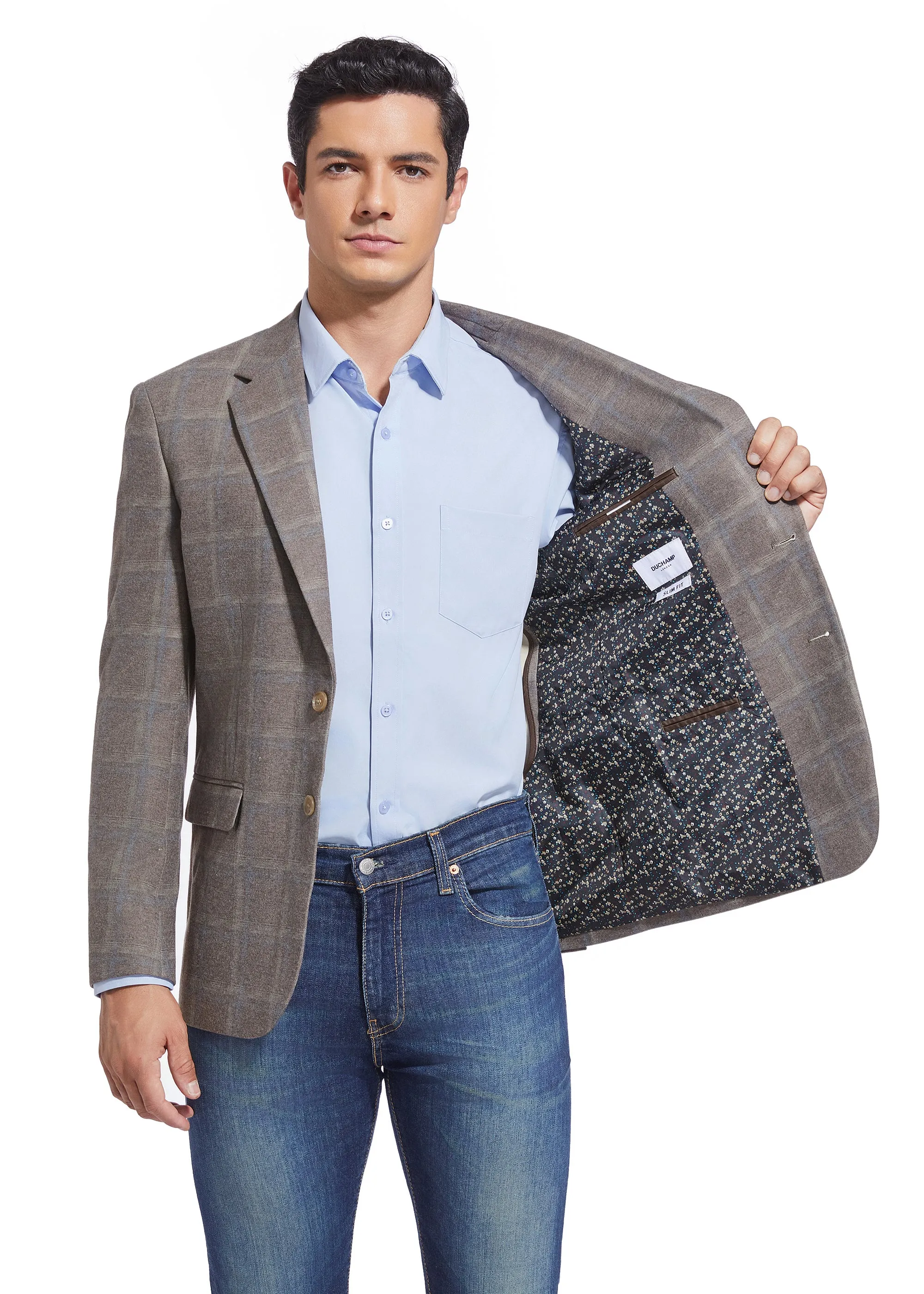 DUCHAMP MODERN WINDOWPANE KNIT SPORTCOAT