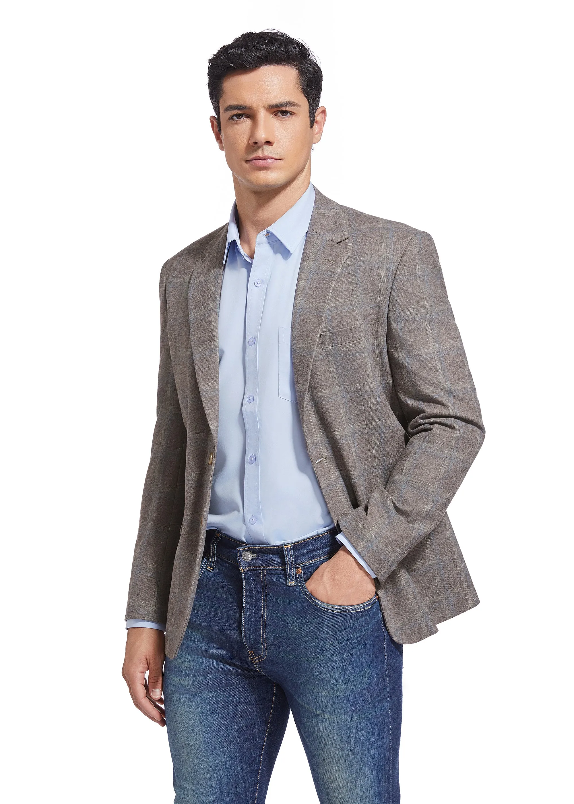 DUCHAMP MODERN WINDOWPANE KNIT SPORTCOAT