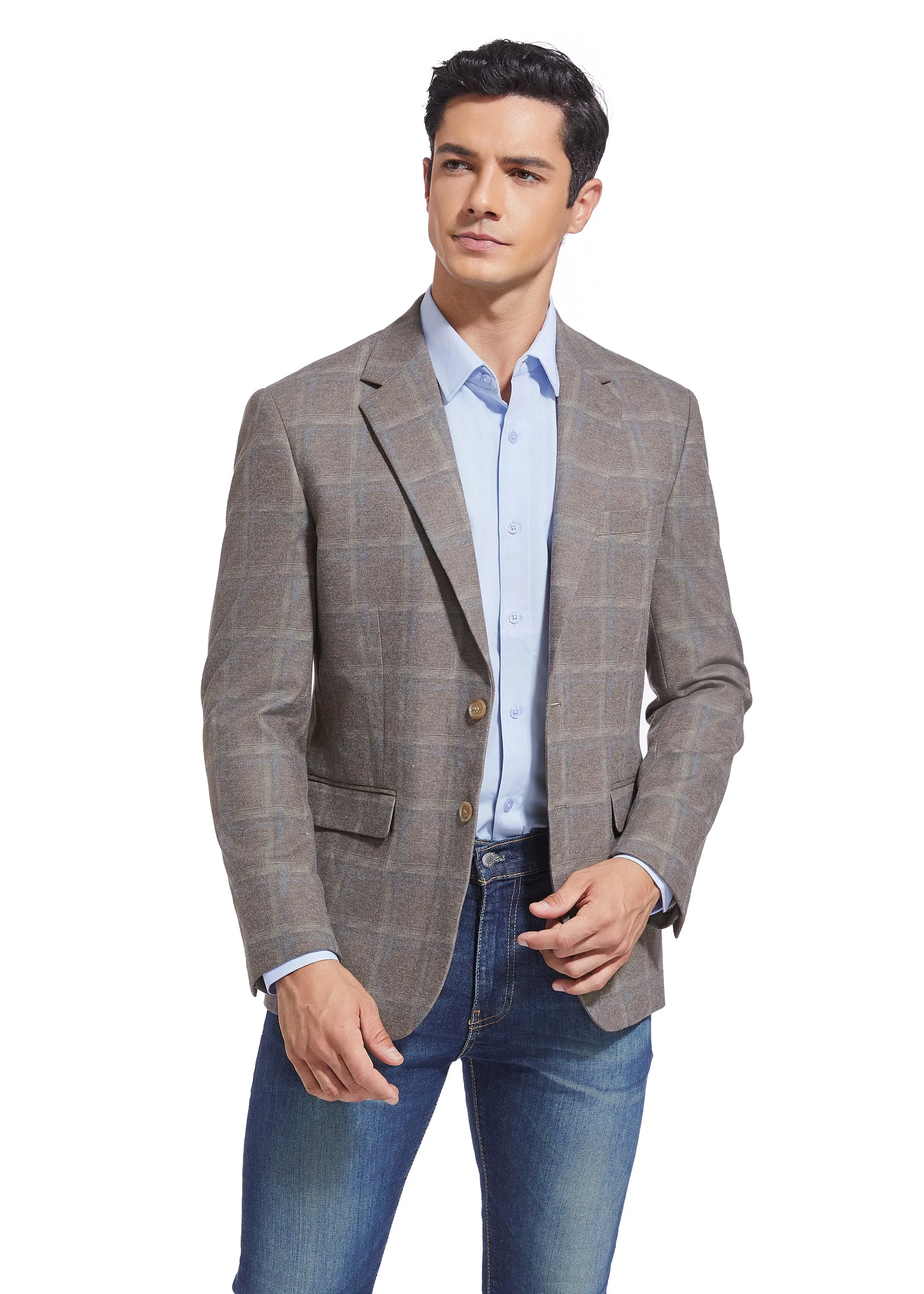 DUCHAMP MODERN WINDOWPANE KNIT SPORTCOAT