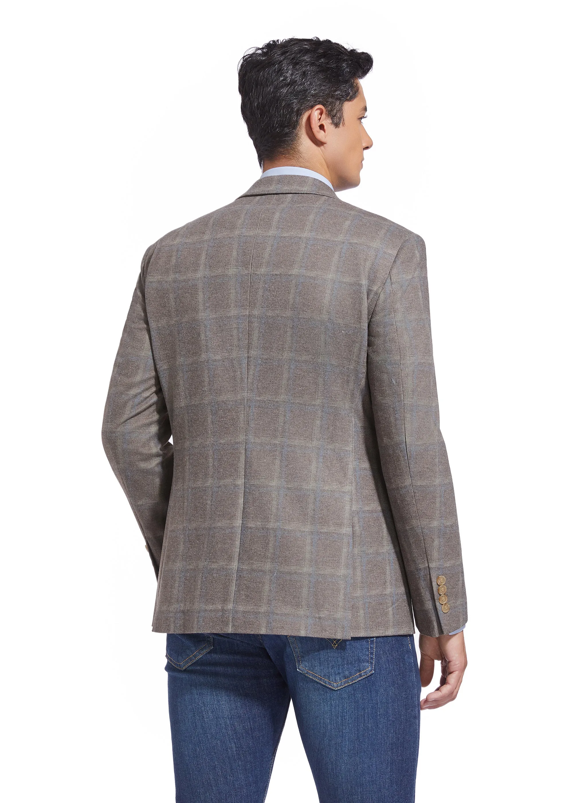 DUCHAMP MODERN WINDOWPANE KNIT SPORTCOAT