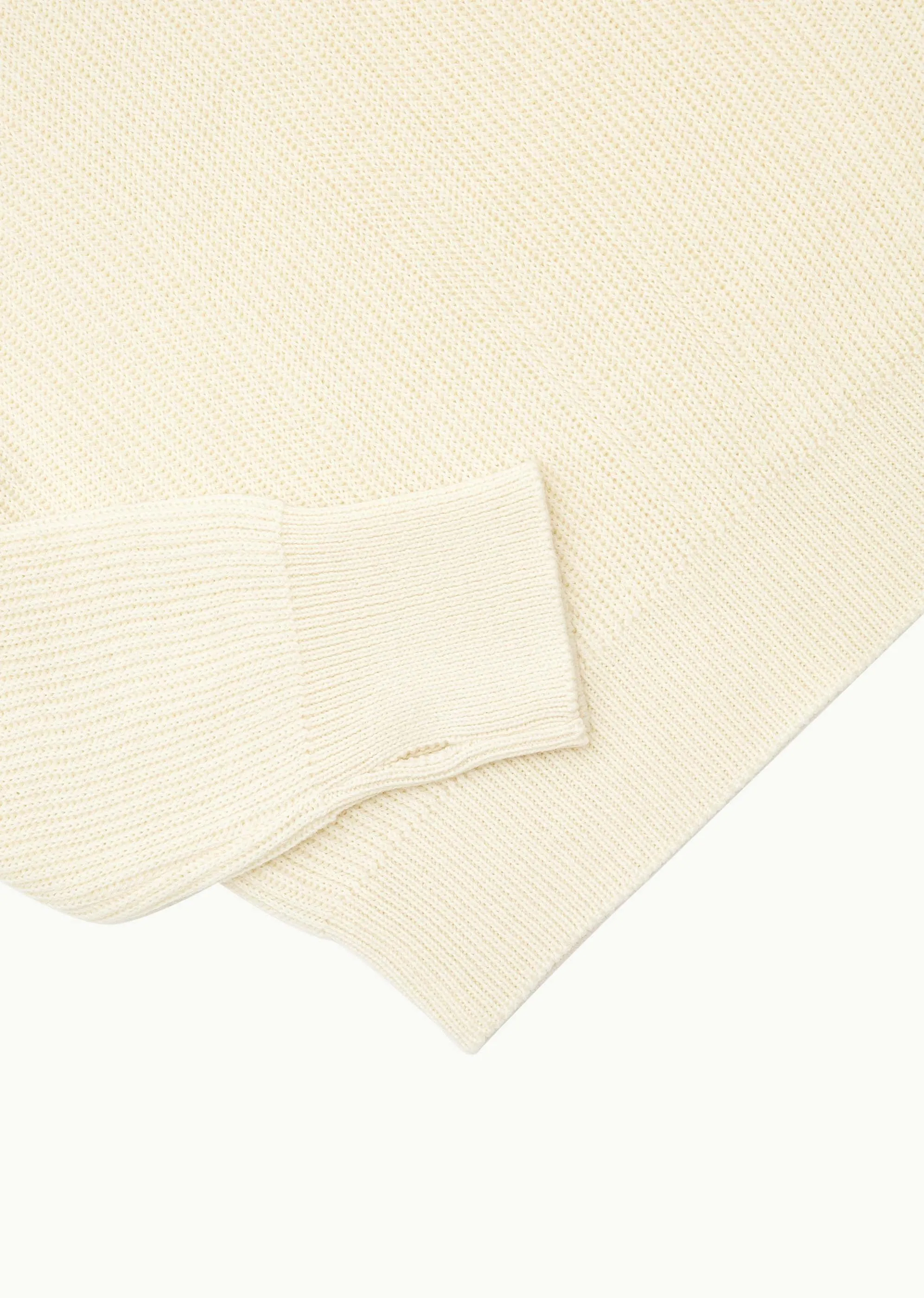 Ecru Ribbed Turtleneck Pullover
