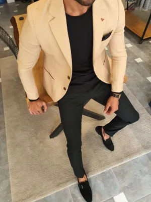 Edmond Beige Slim Fit Blazer - Versatile Elegance for Any Occasion