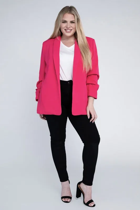 eesome Plus Shawl Lapel Blazer