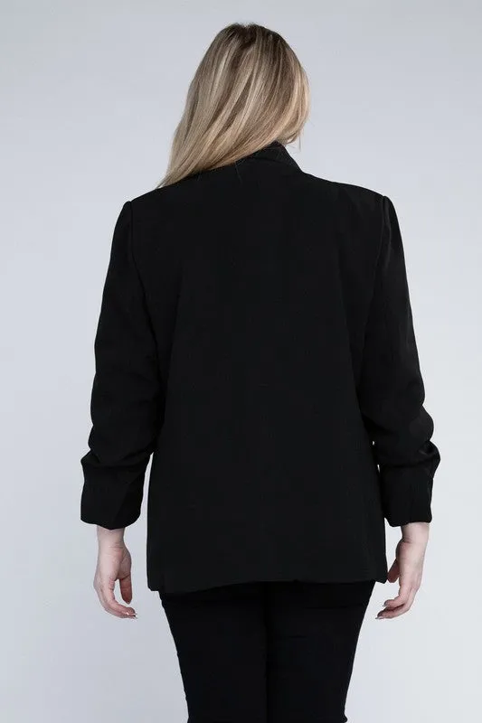 eesome Plus Shawl Lapel Blazer