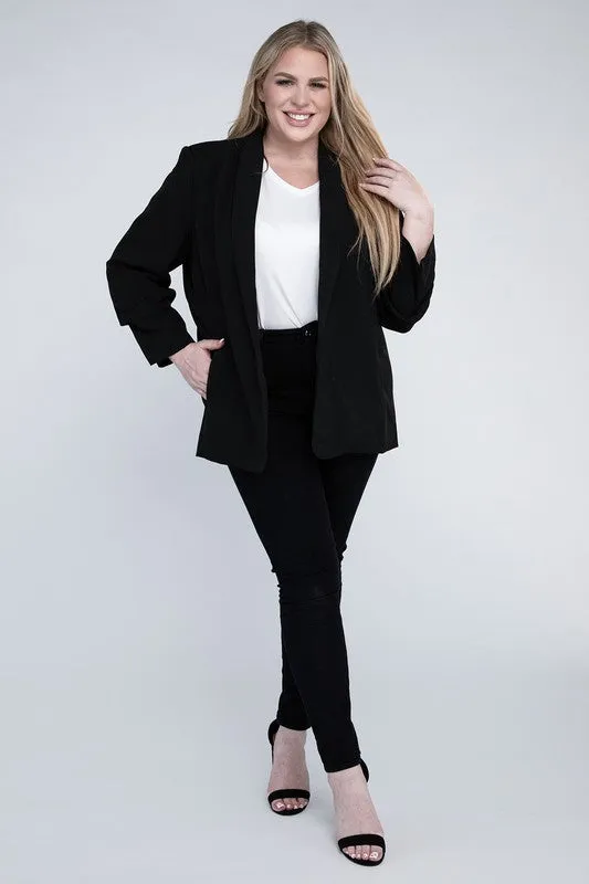 eesome Plus Shawl Lapel Blazer