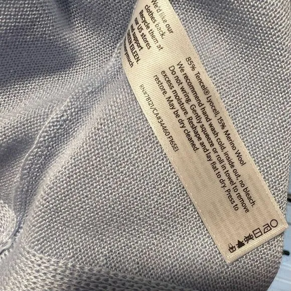 Eileen Fisher | Light Blue Asymmetrical Tencel‎ /Merino Wool Sweater Size M
