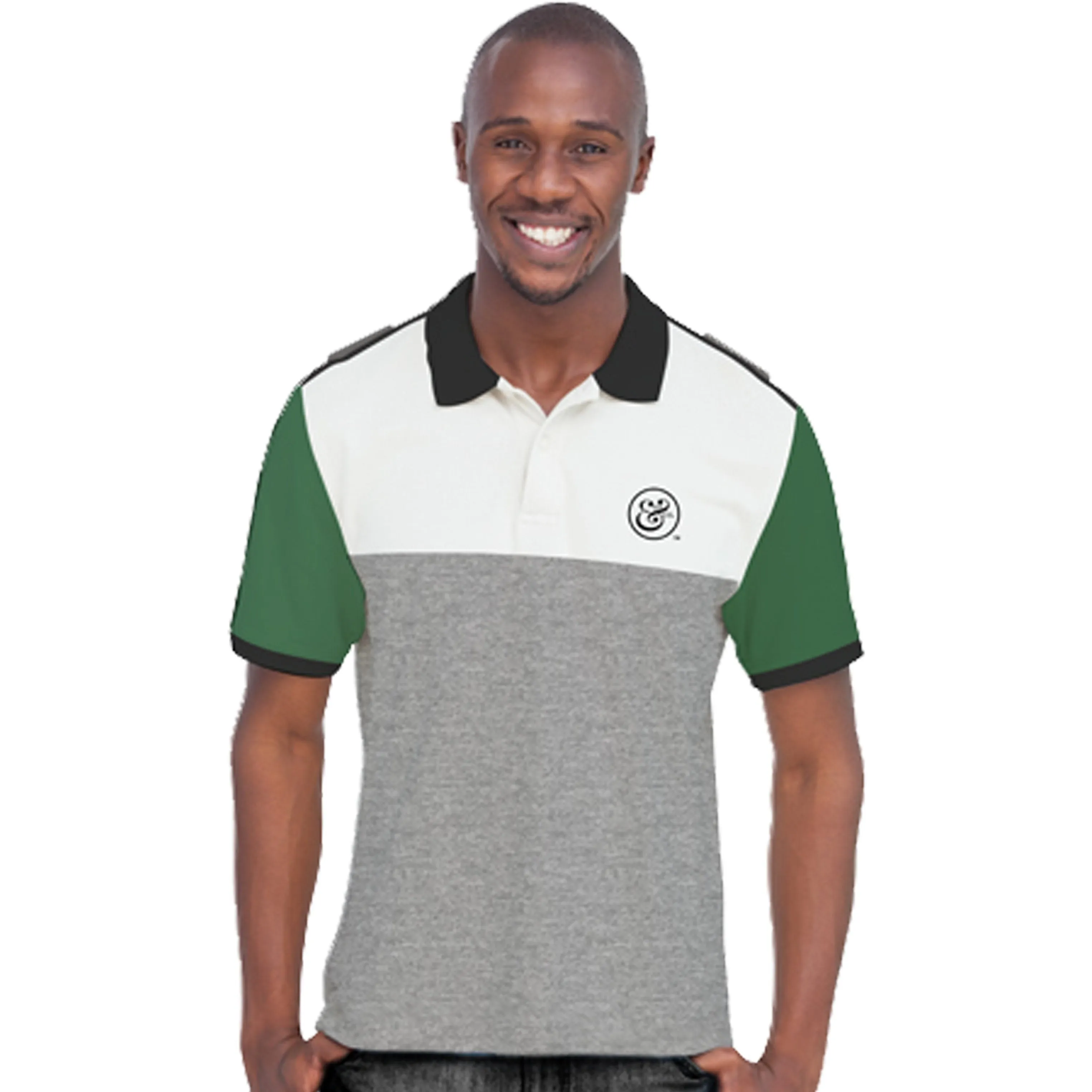 EKO & CO.™ Slim Fit Grey Polo with Flag