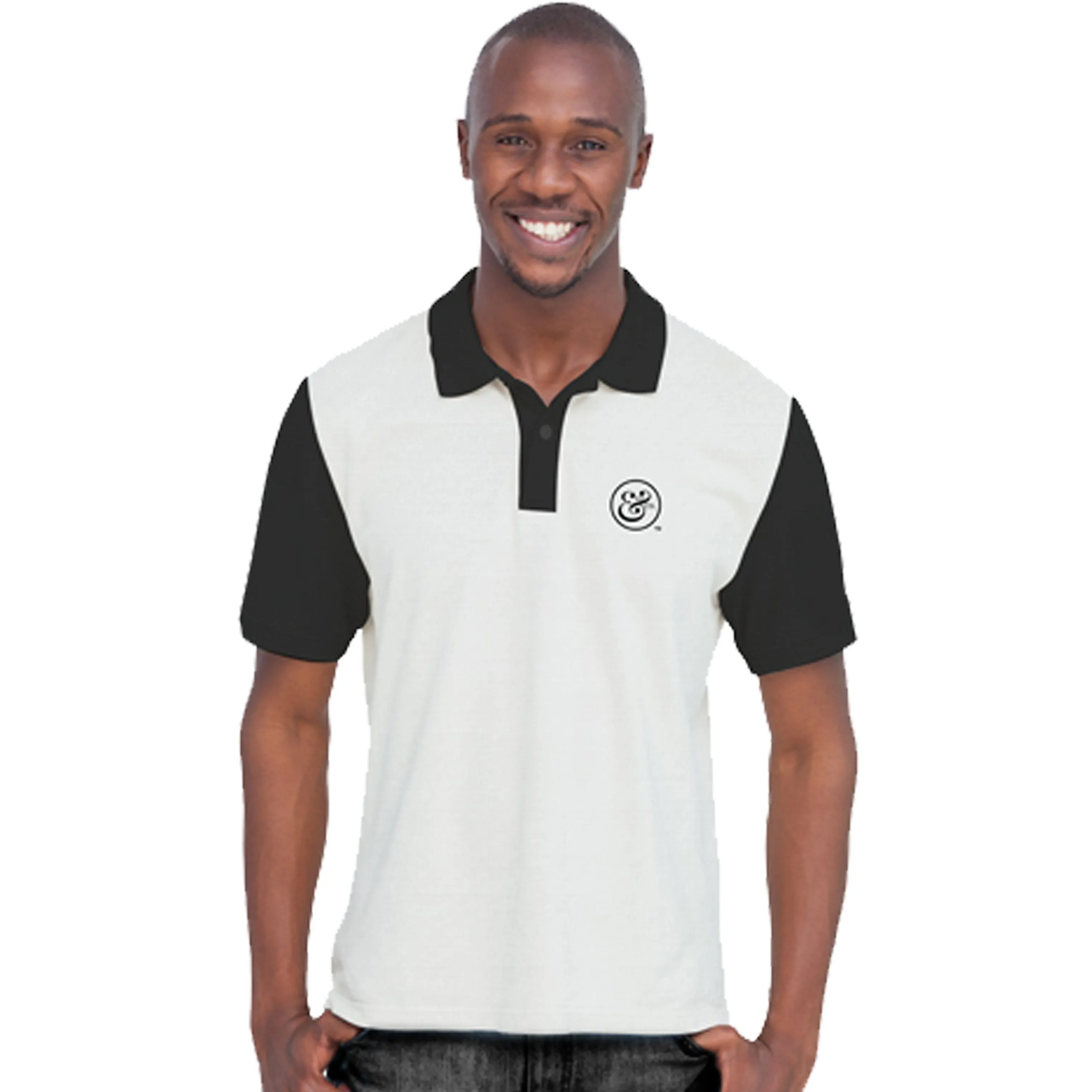 EKO & CO.™ Slim Fit White Polo with Flag