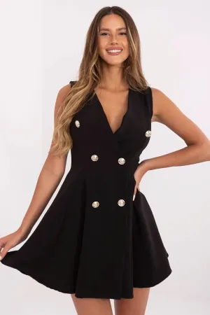Elegant smooth fabric daydress with a blazer cut