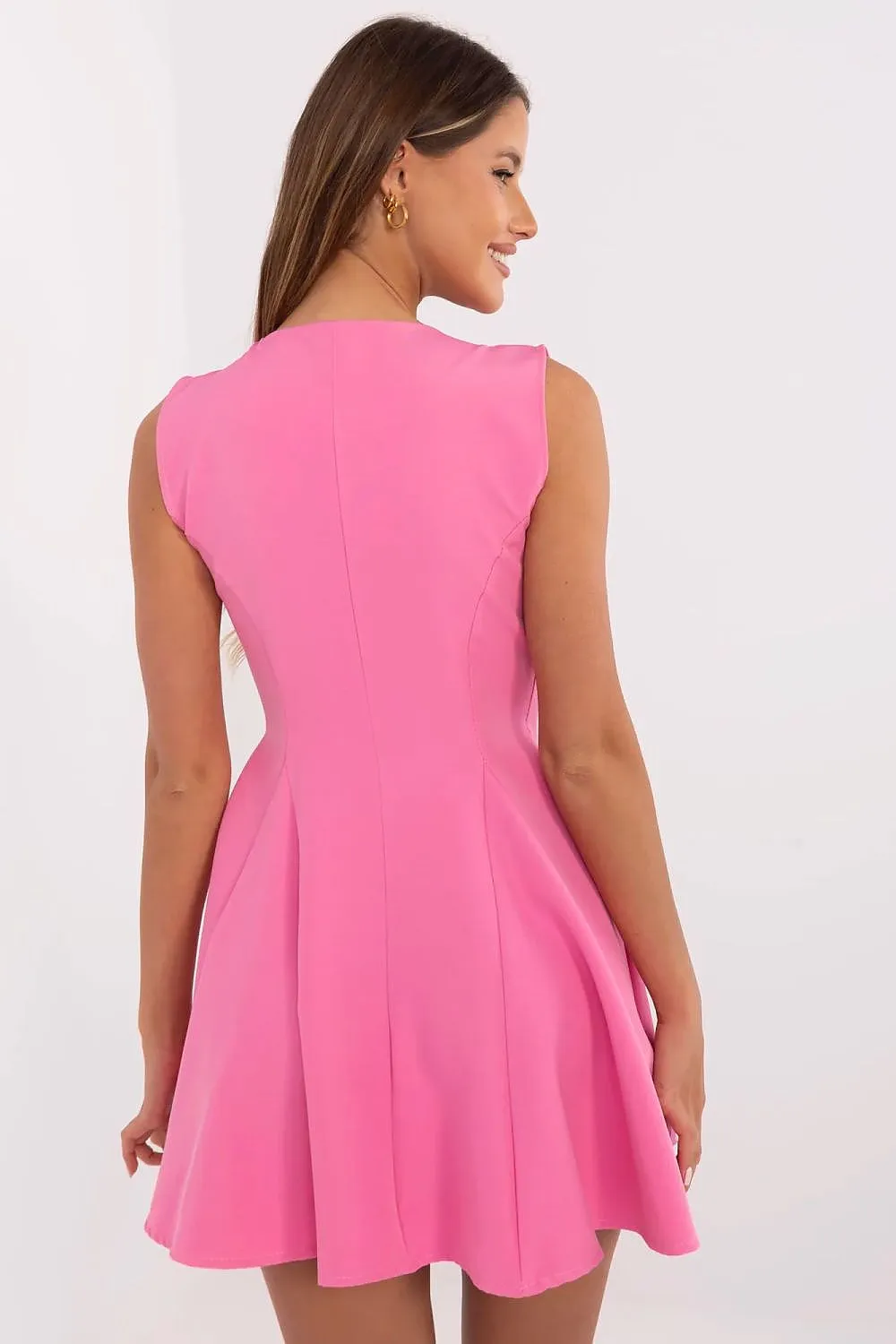 Elegant smooth fabric daydress with a blazer cut