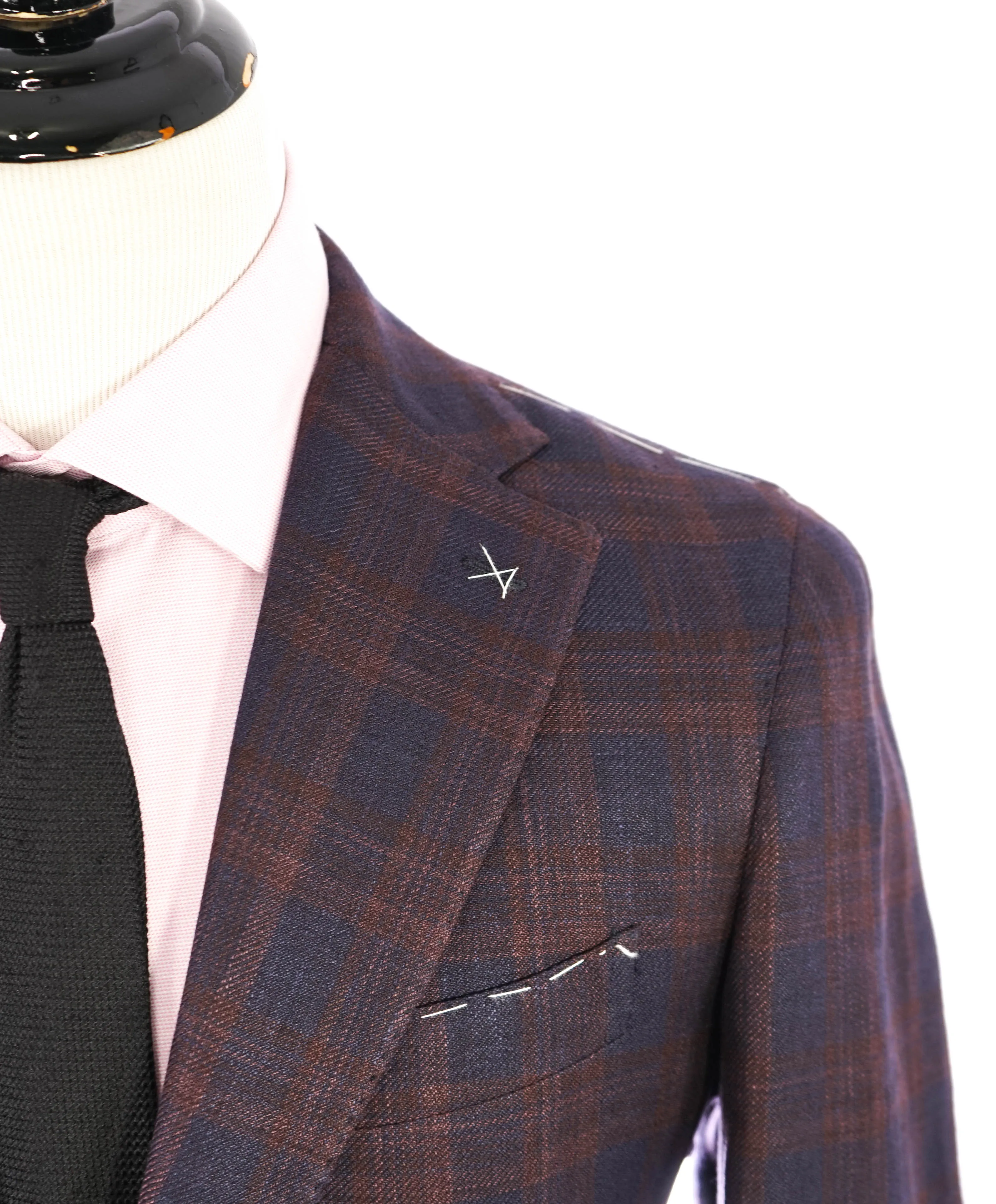 ELEVENTY - By ERMENEGILDO ZEGNA Wool/Silk/Linen Burgundy Blazer - 40 (50 EU)