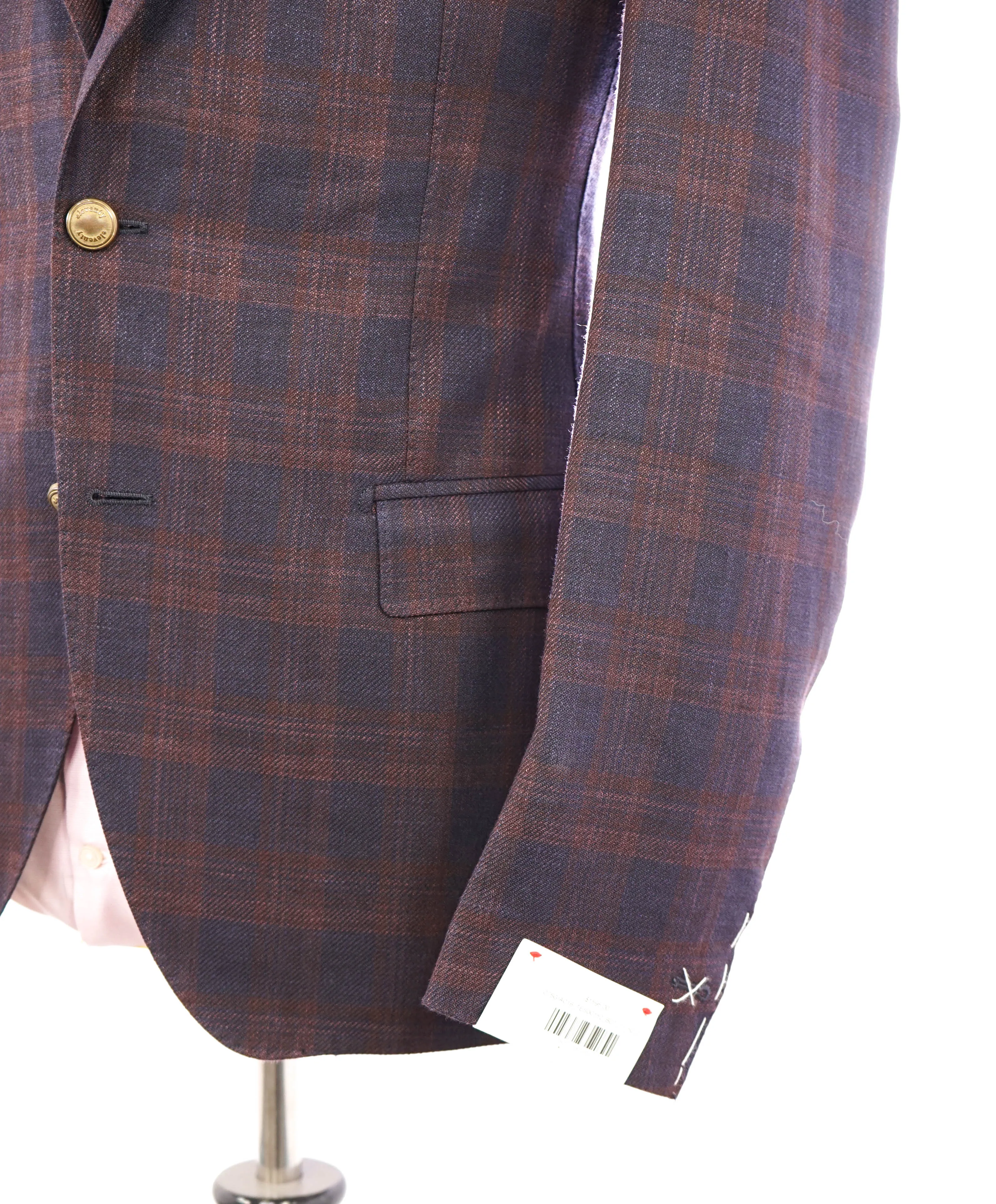 ELEVENTY - By ERMENEGILDO ZEGNA Wool/Silk/Linen Burgundy Blazer - 40 (50 EU)