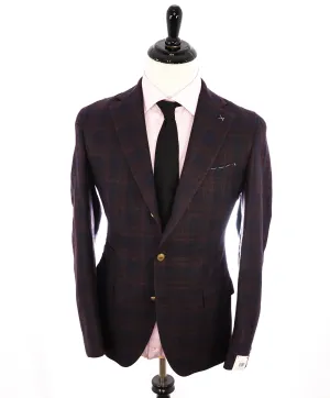ELEVENTY - By ERMENEGILDO ZEGNA Wool/Silk/Linen Burgundy Blazer - 40 (50 EU)