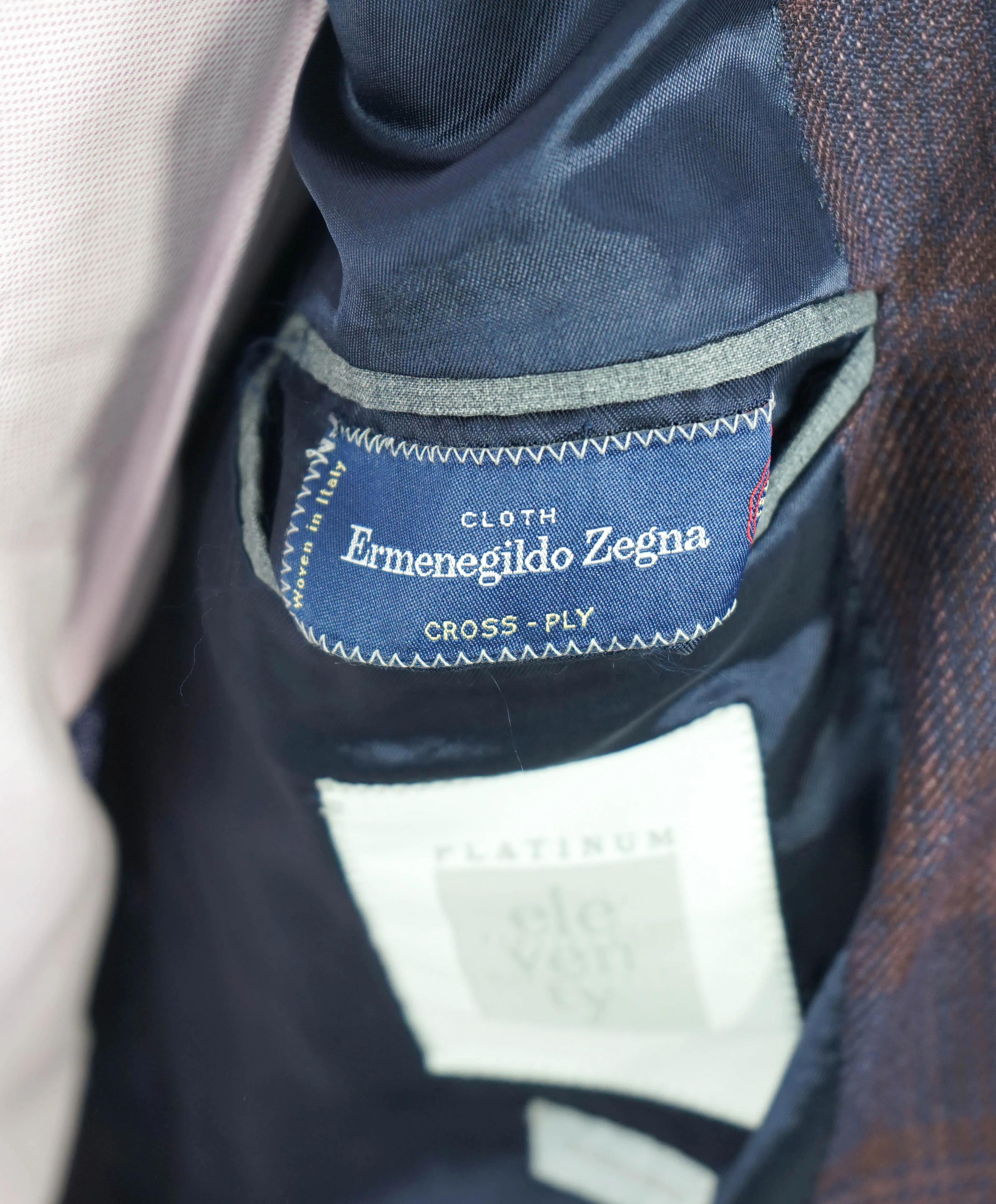 ELEVENTY - By ERMENEGILDO ZEGNA Wool/Silk/Linen Burgundy Blazer - 40 (50 EU)