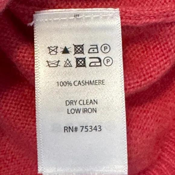 Elie Tahari Pure Luxe 100% Cashmere Sweater, salmon pink, size L XL