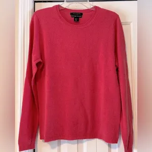 Elie Tahari Pure Luxe 100% Cashmere Sweater, salmon pink, size L XL