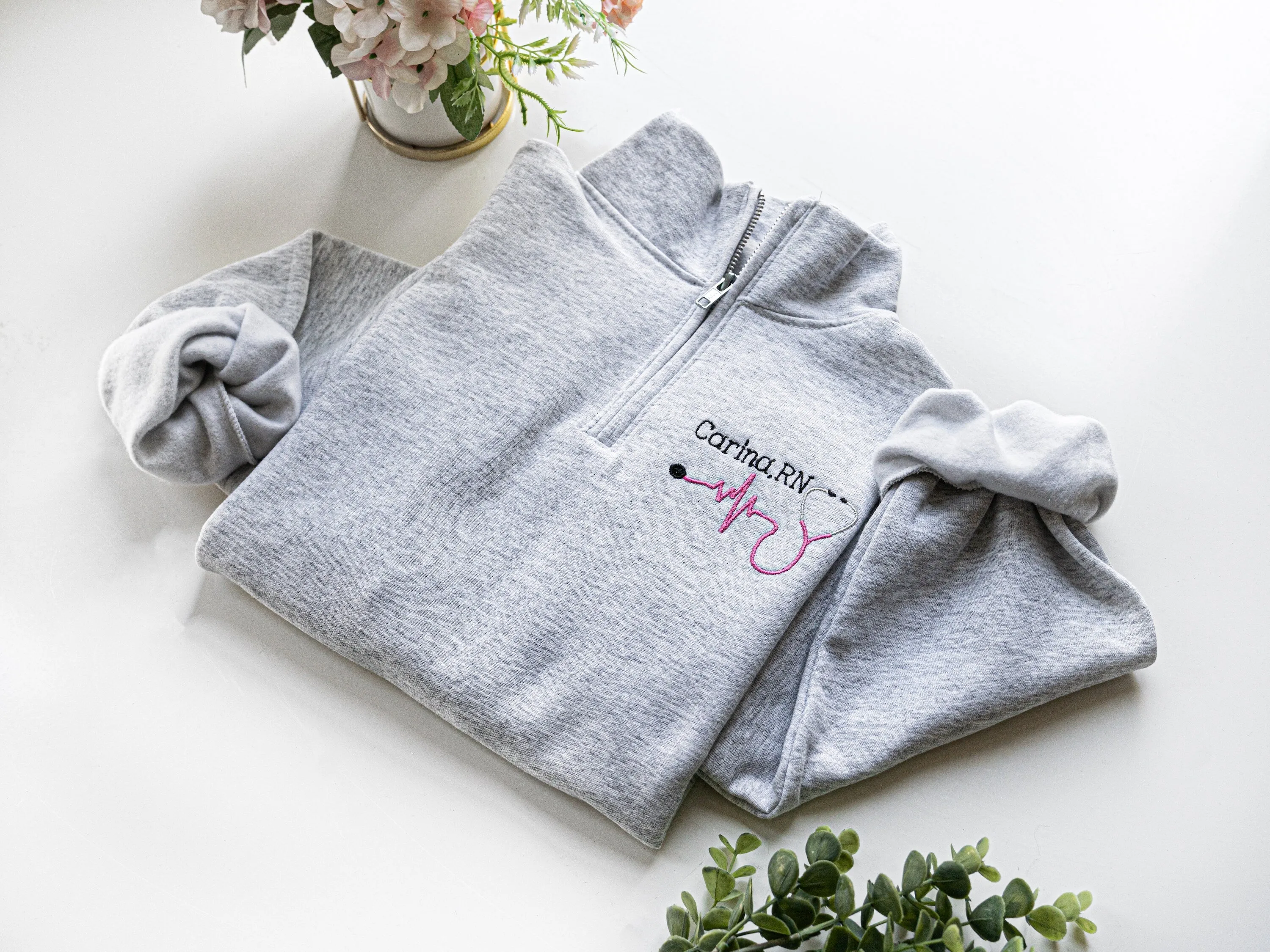 Embroidered Custom Nurse Zip Up