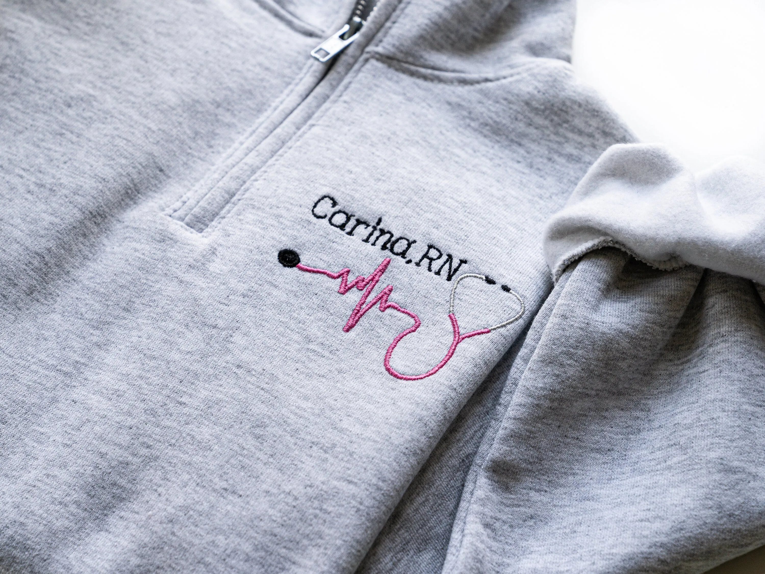 Embroidered Custom Nurse Zip Up