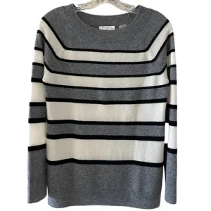 Equipment Striped Gray/Cream Cashmere Boatneck Sweater Sz XS $318