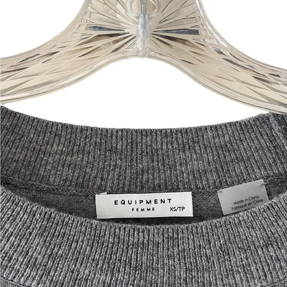 Equipment Striped Gray/Cream Cashmere Boatneck Sweater Sz XS $318