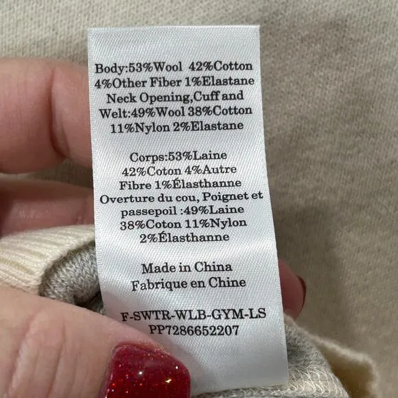 Everlane Knitted Sweatshirt Sweater Canvas Women S NWT Wool Cotton Blend FLAW