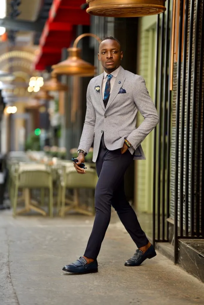 Fabio Gray Slim Fit Cotton Blazer - Elevate Your Wardrobe