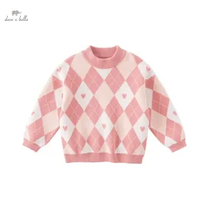 Fashionable Plaid Knitted Sweater for Girls