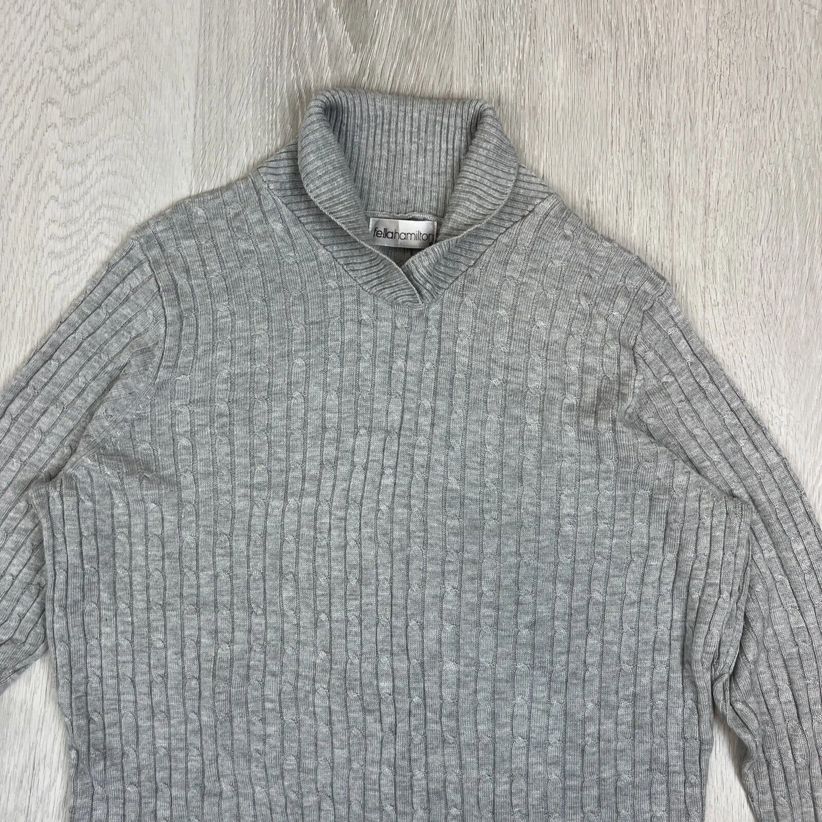 Fella Hamilton Womens Cable Knit Pullover Sweater Jumper Size 12 ( 5% Cashmere)