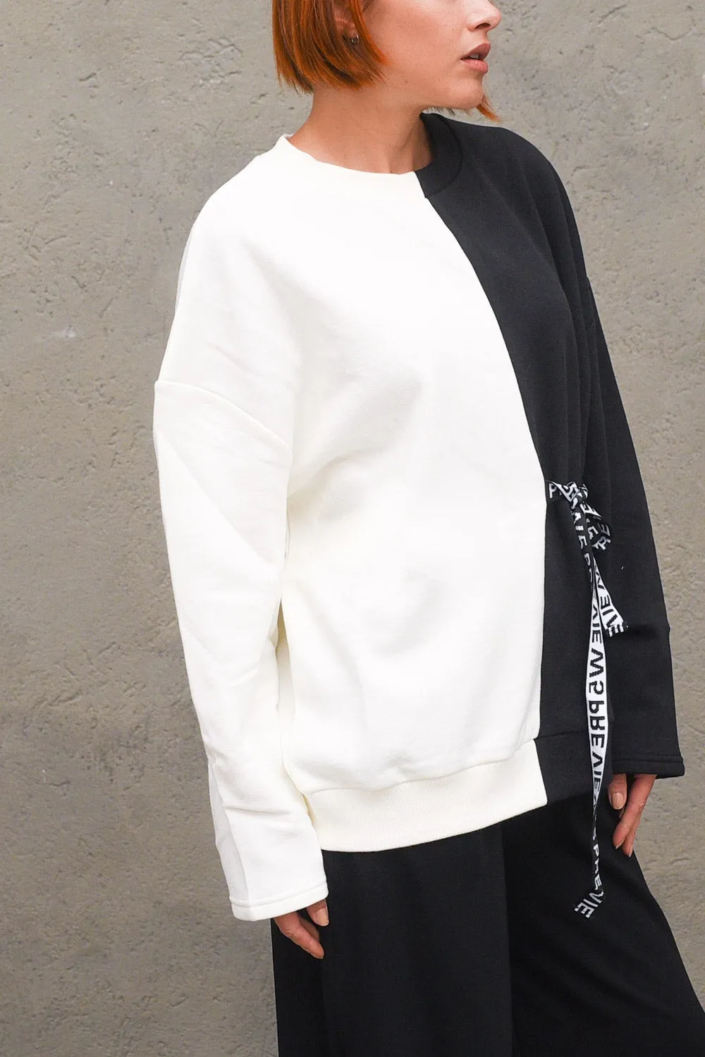 Felpa Vivian Block Sweater - Noir/Blanc-Block