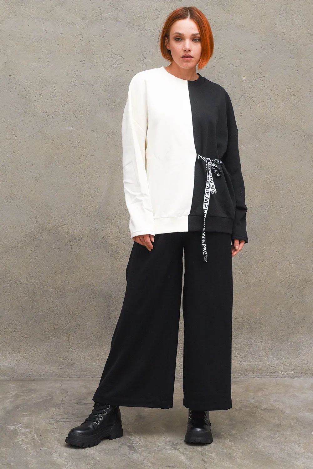 Felpa Vivian Block Sweater - Noir/Blanc-Block