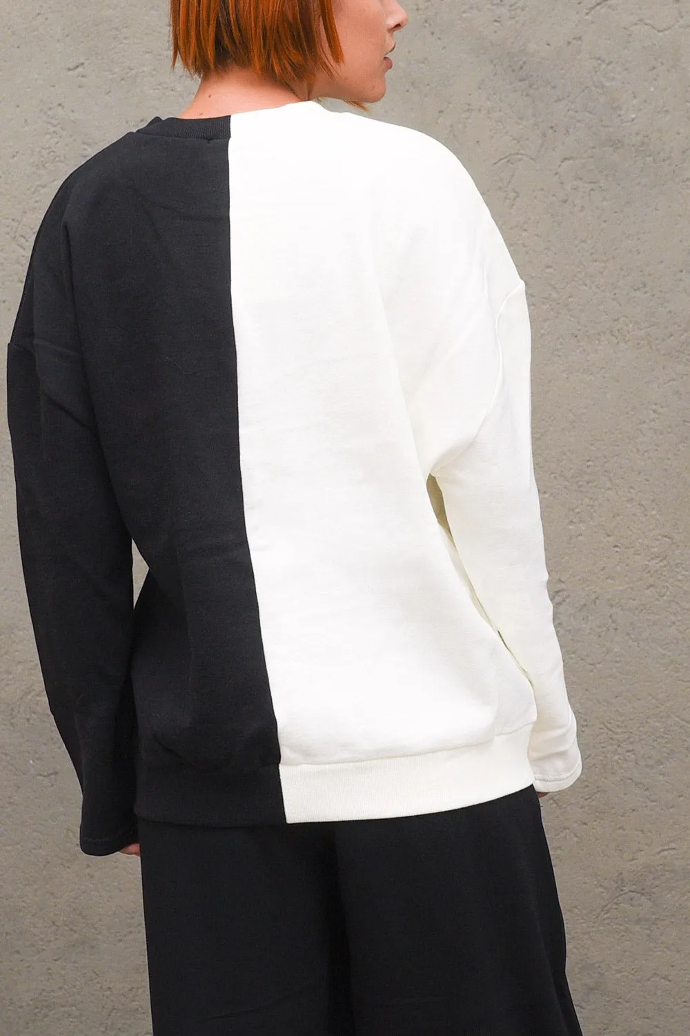 Felpa Vivian Block Sweater - Noir/Blanc-Block
