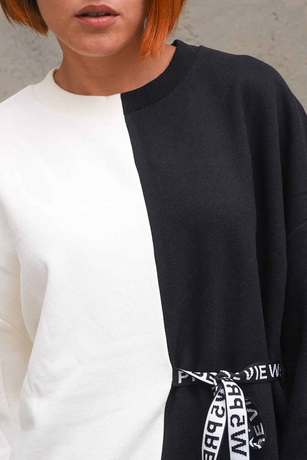 Felpa Vivian Block Sweater - Noir/Blanc-Block