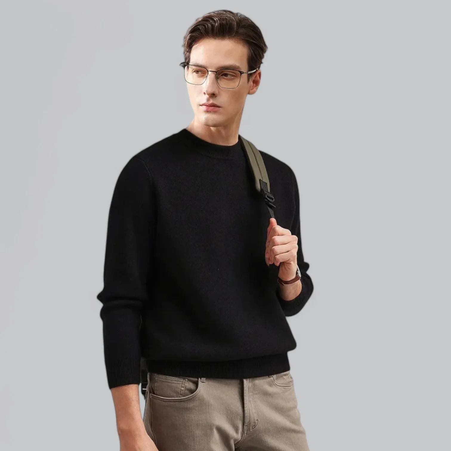 Fine Cashmere Sweater for Men | Crew Neck Jumper, Soft & Warm, Lightweight Knitwear