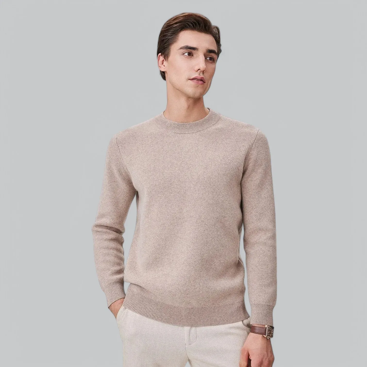 Fine Cashmere Sweater for Men | Crew Neck Jumper, Soft & Warm, Lightweight Knitwear