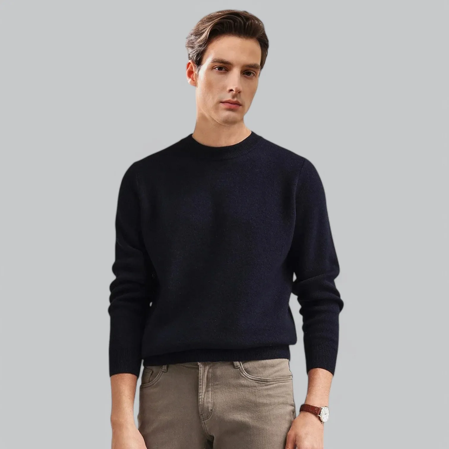 Fine Cashmere Sweater for Men | Crew Neck Jumper, Soft & Warm, Lightweight Knitwear