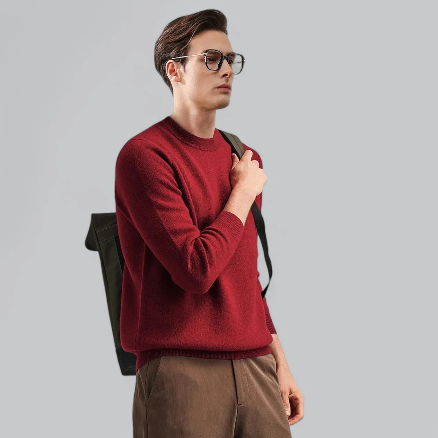 Fine Cashmere Sweater for Men | Crew Neck Jumper, Soft & Warm, Lightweight Knitwear