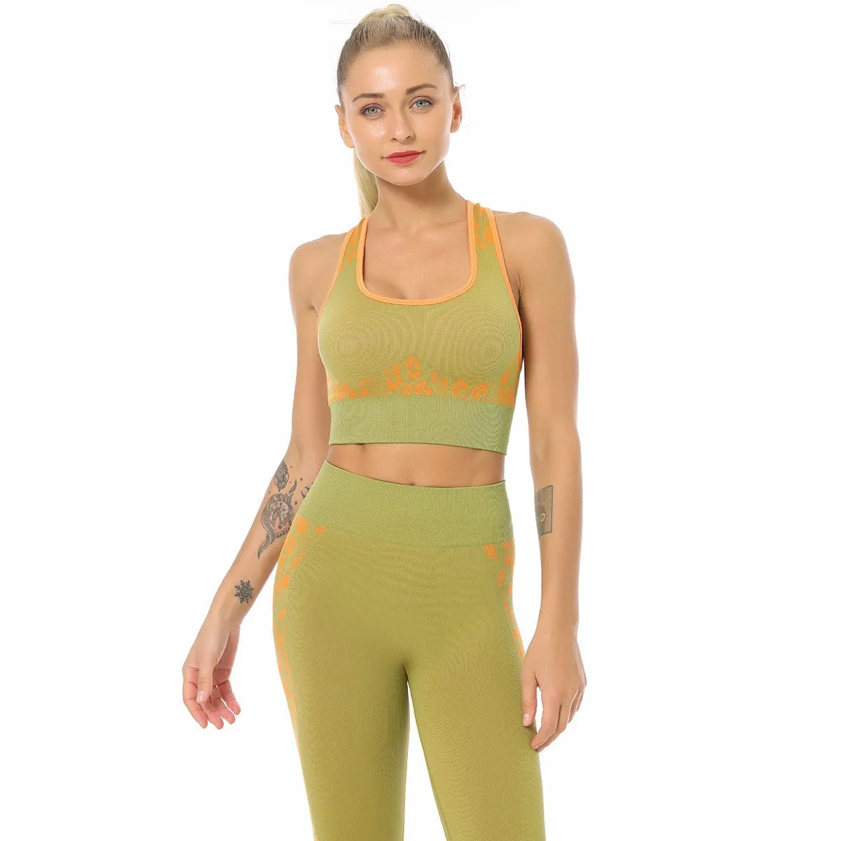 Floral Camo Seamless Sports Bra