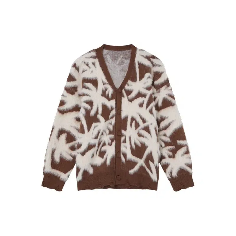 Floral Pattern Knit Sweater