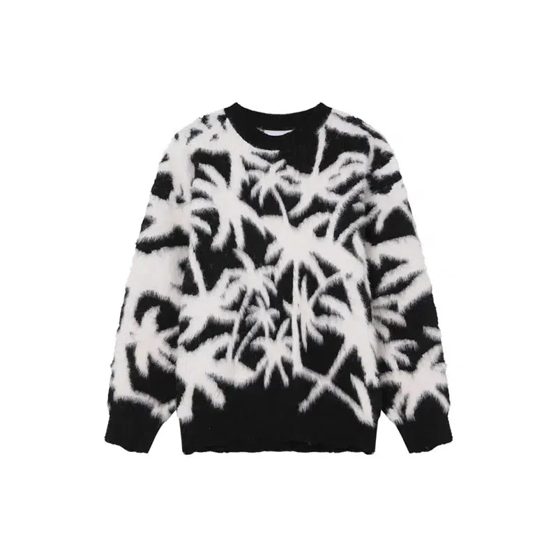 Floral Pattern Knit Sweater