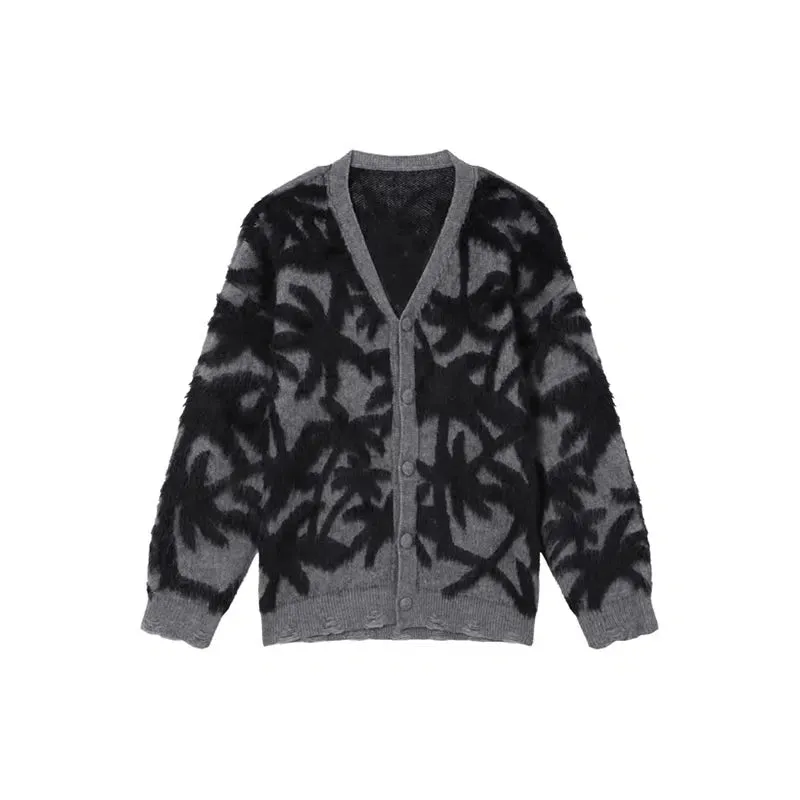 Floral Pattern Knit Sweater