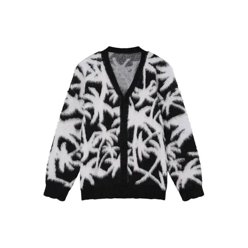 Floral Pattern Knit Sweater