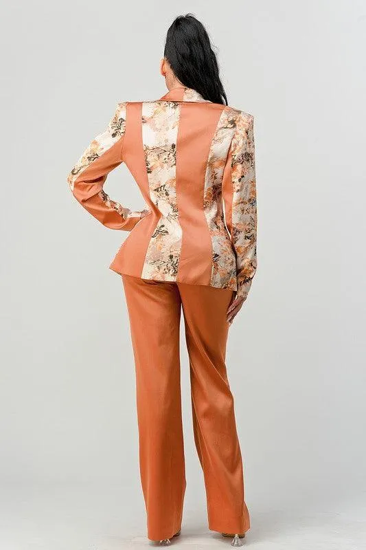 FLORAL PRINT 2PC PANT AND BLAZER SUIT