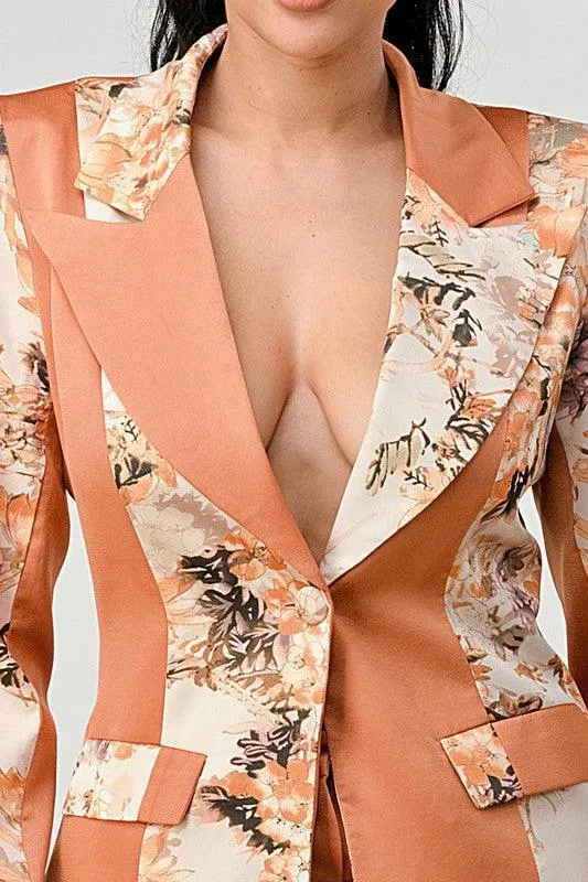 FLORAL PRINT 2PC PANT AND BLAZER SUIT