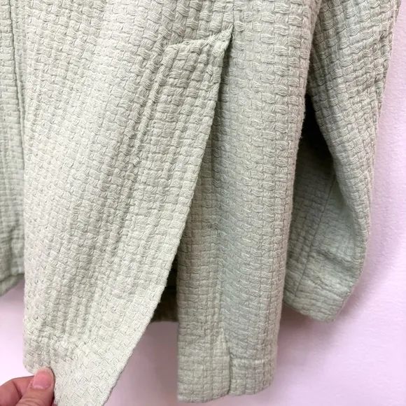 Free People Like a Cloud Oversized Cotton Blazer Textured Mint Light Green Small