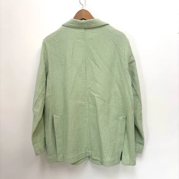 Free People Like a Cloud Oversized Cotton Blazer Textured Mint Light Green Small